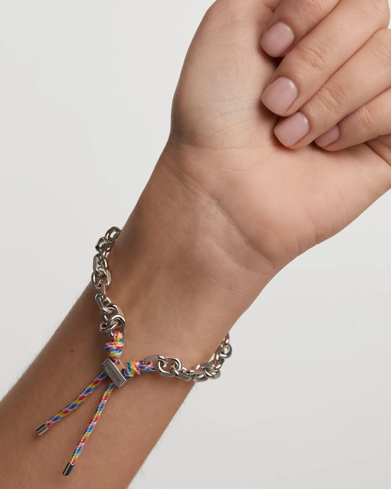 Pulseras De Cadena|Pulseras De Plata-PDPAOLA Pulsera Cordón y Cadena Prisma Essential