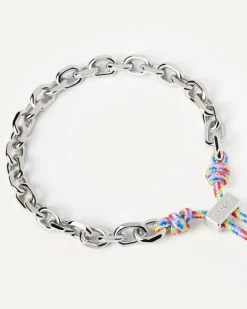 Pulseras De Cadena|Pulseras De Plata-PDPAOLA Pulsera Cordón y Cadena Prisma Essential