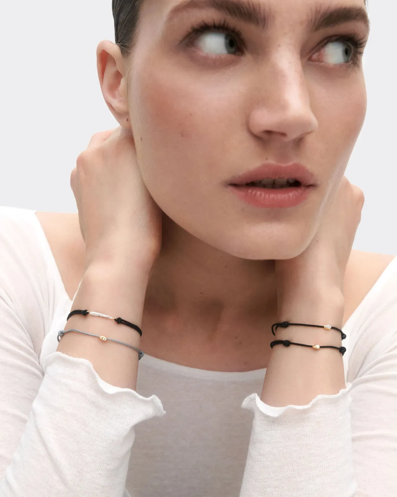 Joyas Con Diamantes|Joyas De Oro 18K-PDPAOLA Pulsera de diamantes y cordón Lia