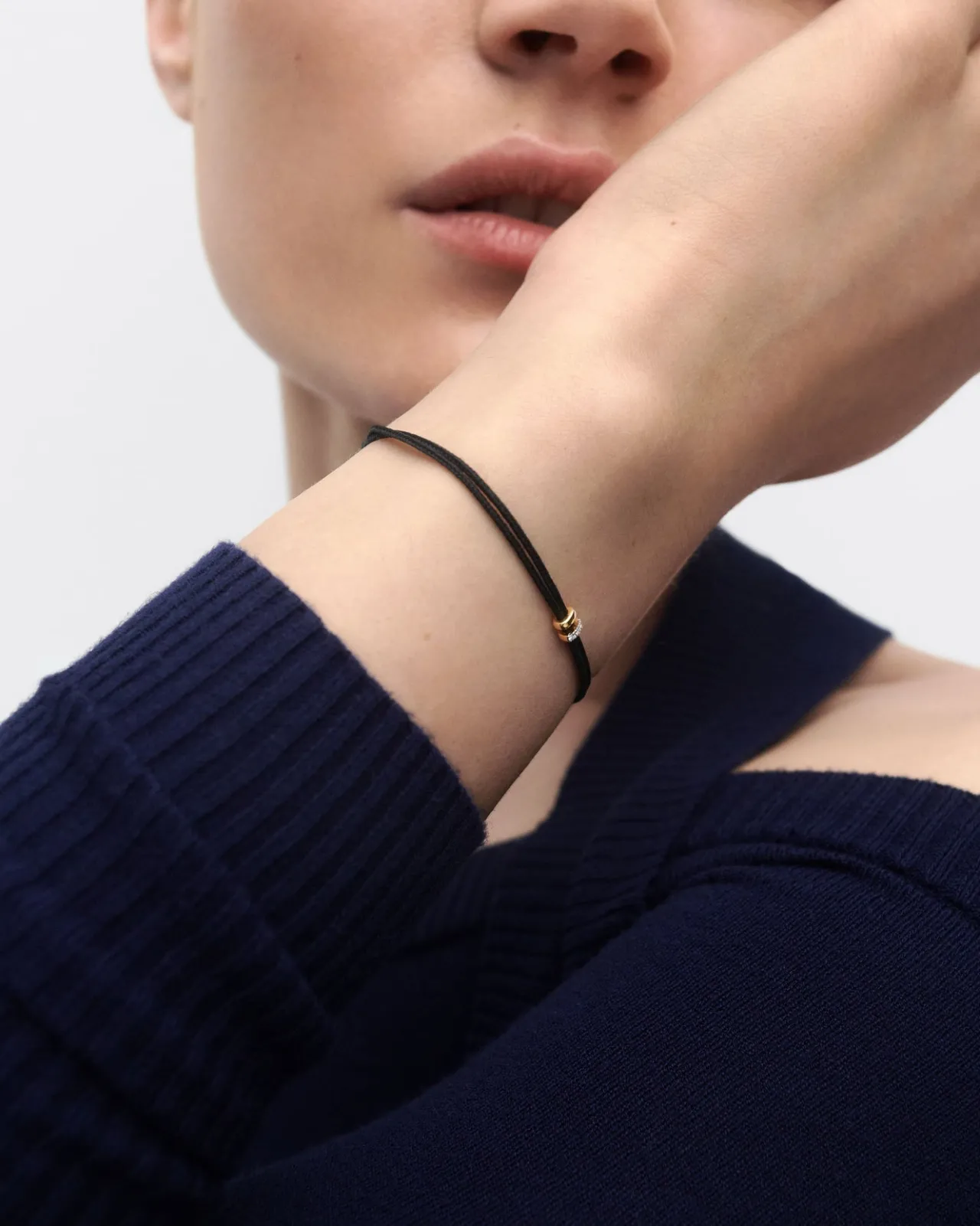 Joyas Con Diamantes|Joyas De Oro 18K-PDPAOLA Pulsera de diamantes y cordón Amy