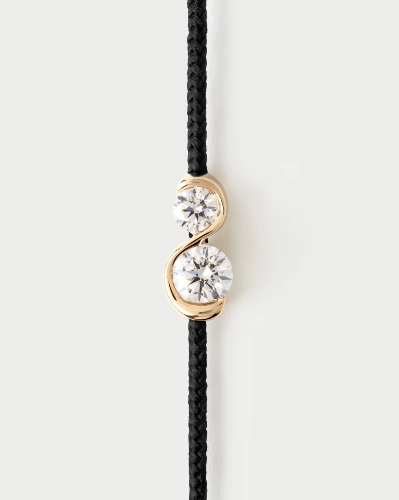 Joyas De Oro 18K|Pulseras De Alta Joyería-PDPAOLA Pulsera de diamantes y cordón Dafne