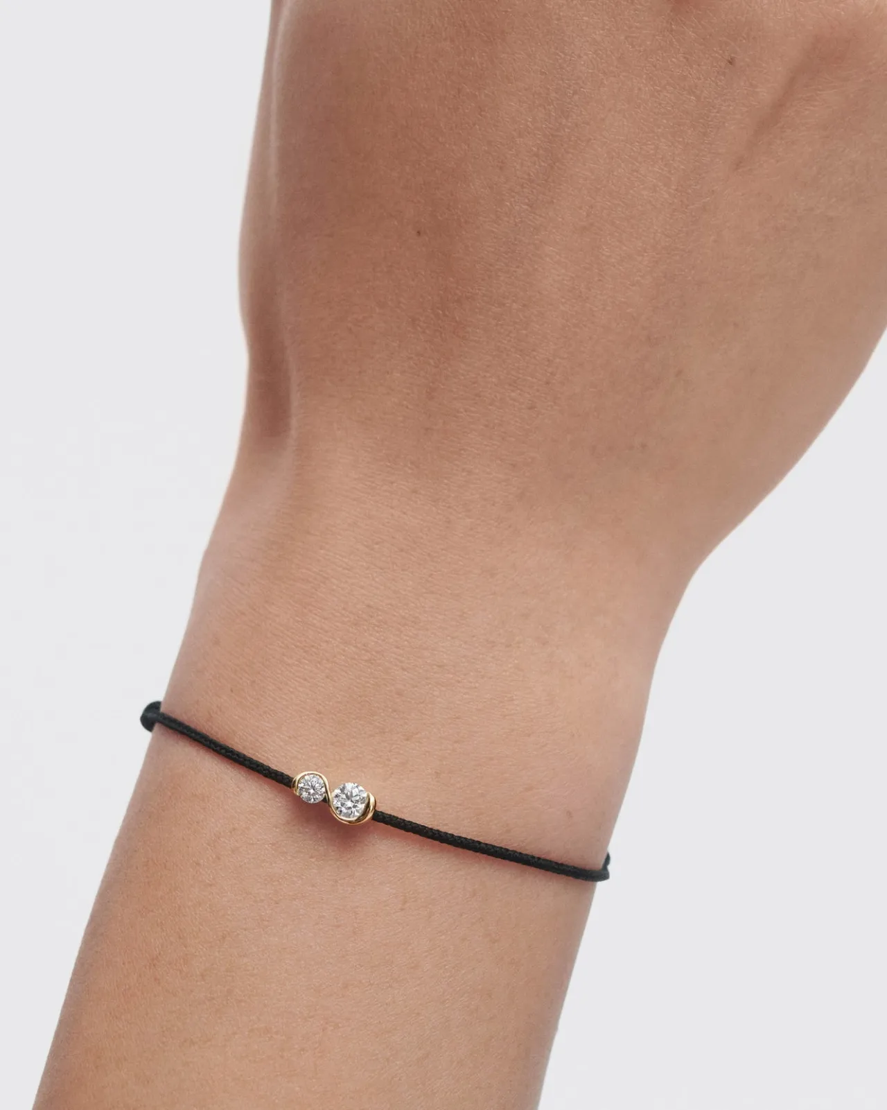 Joyas De Oro 18K|Pulseras De Alta Joyería-PDPAOLA Pulsera de diamantes y cordón Dafne