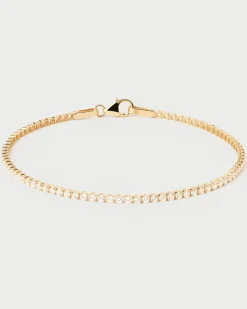 Joyas Con Diamantes|Joyas De Oro 18K-PDPAOLA Pulsera de diamantes y oro Tennis
