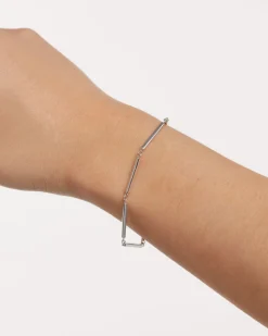 Pulseras De Cadena|Pulseras De Plata-PDPAOLA Pulsera de Plata Cadena de Barras